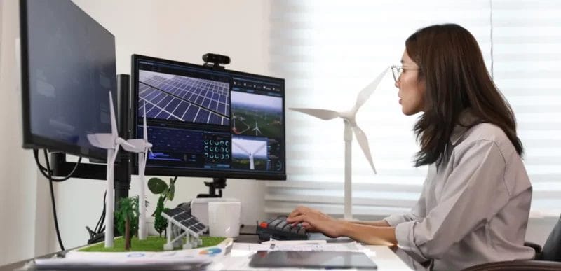 Green Jobs Girl Researching opt